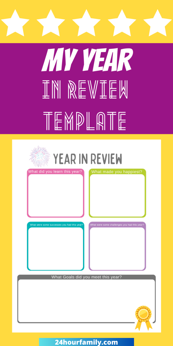 My year in review free printable template for new year printable