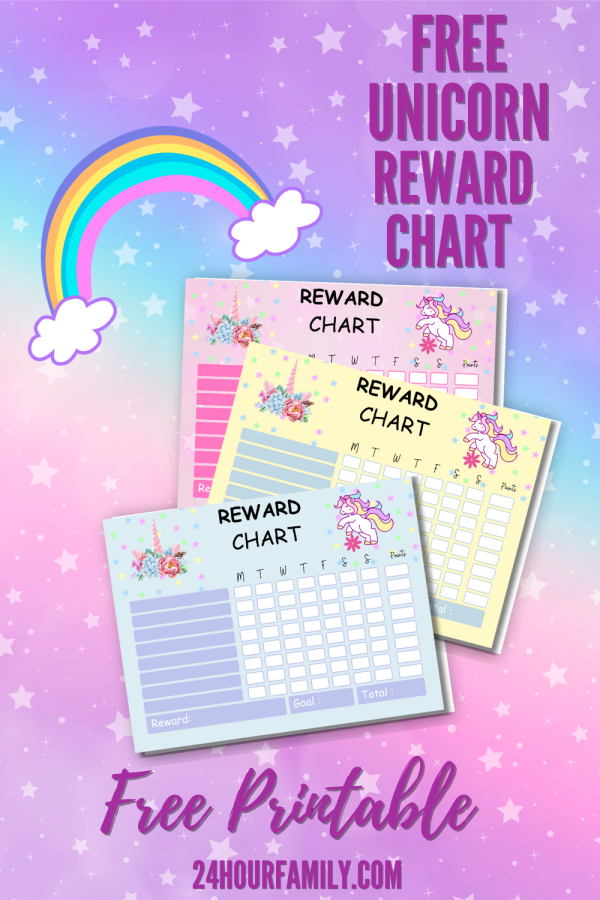 Free unicorn reward chart printable pdf