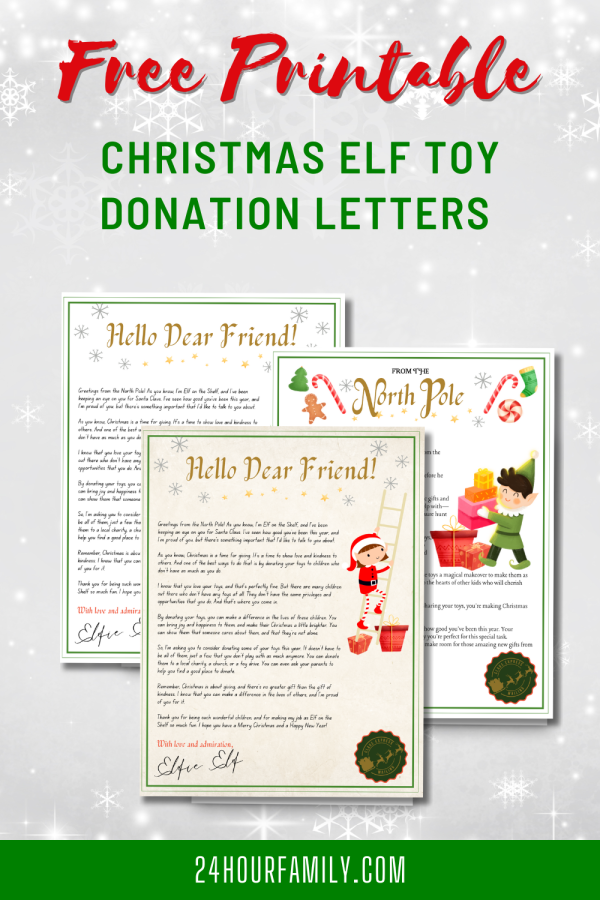 elf on the shelf toy donation letters and free printable letters 