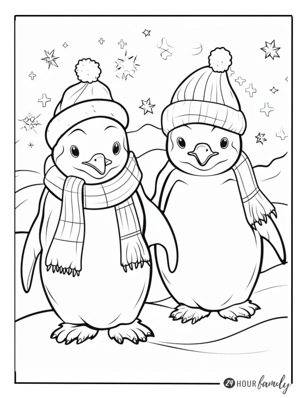 penguin family coloring pages free printable coloring pages