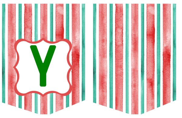 Two christmas banners one with the letter Y