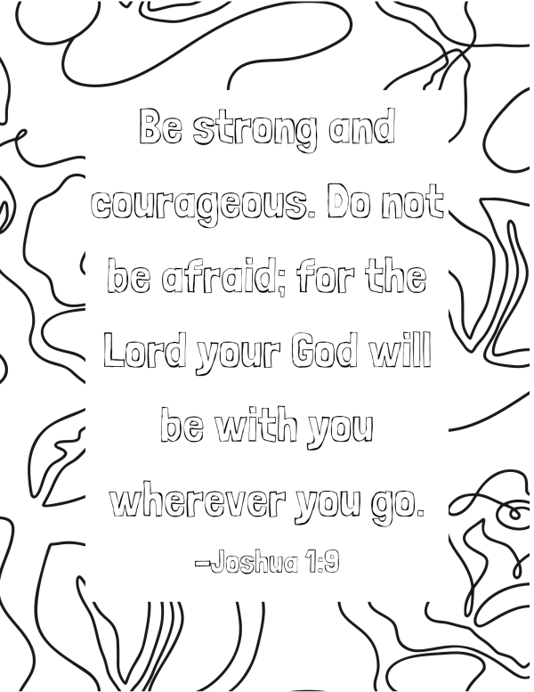 Be strong and Courageous coloring pages colouring sheets free printable coloring pages for church