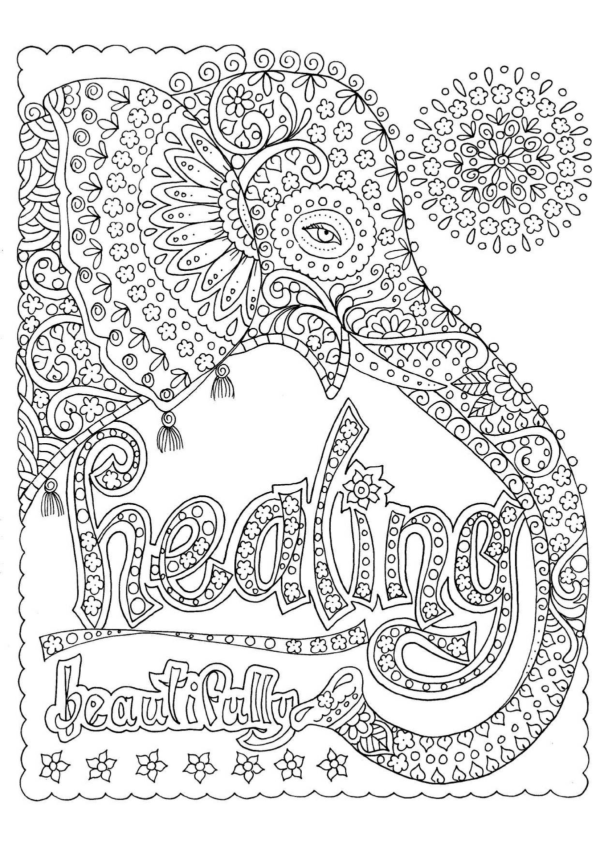 healing beautifully coloring pages