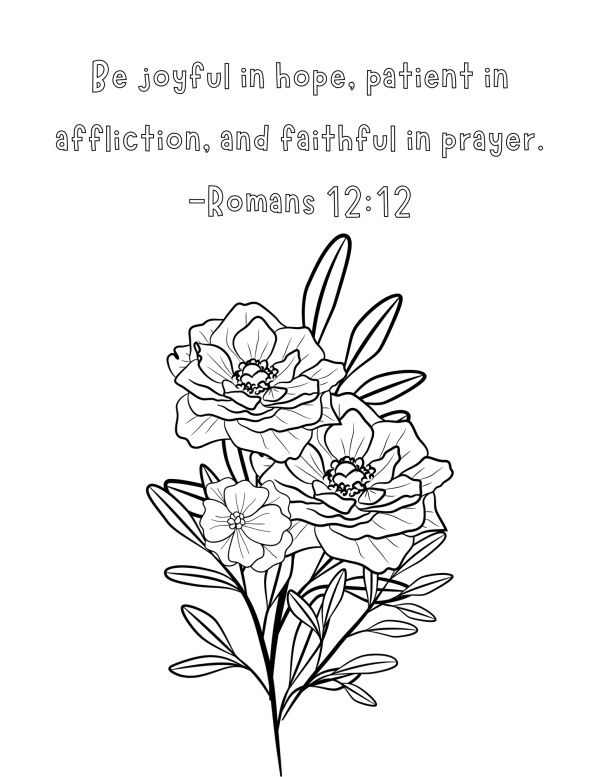 Joy coloring pages faithful in prayer coloring page
