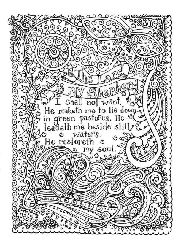 The Lord is my shepherd coloring pages Psalm coloring pages