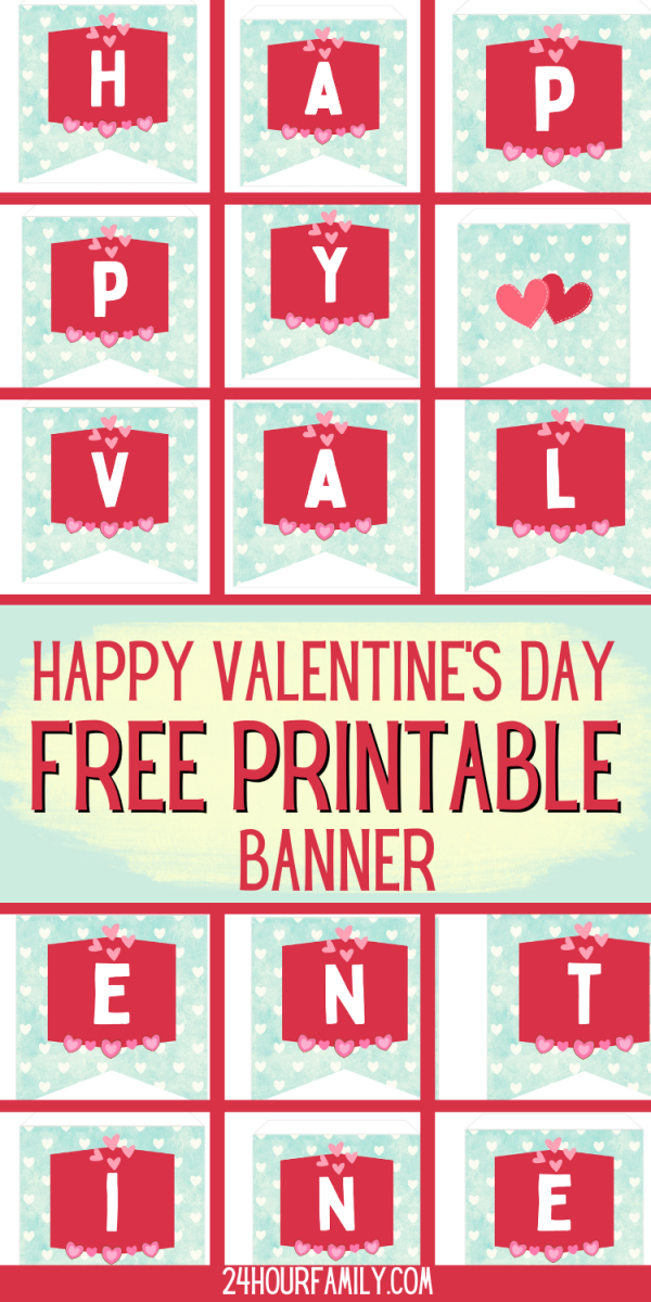 free printable happy valentines day banner printable