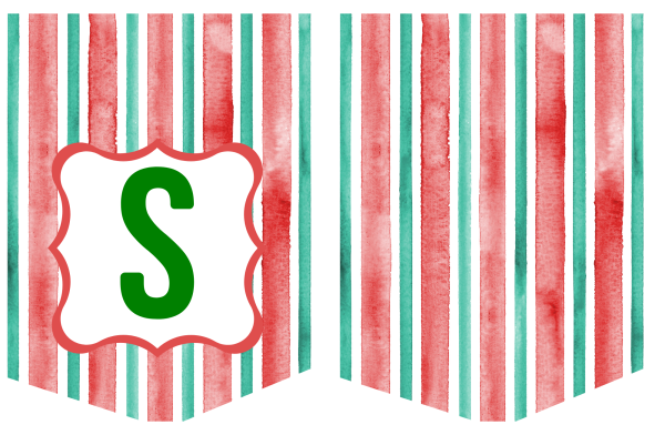 Two christmas banners one with the letter S