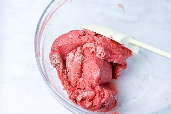 make homemade DIY playdough mixing the flour and other ingredients
