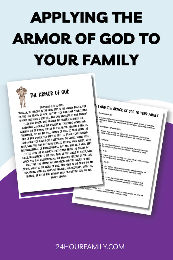 APPLYING THE ARMOR OF GOD TO YOUR FAMILY FREE PRINTABLE