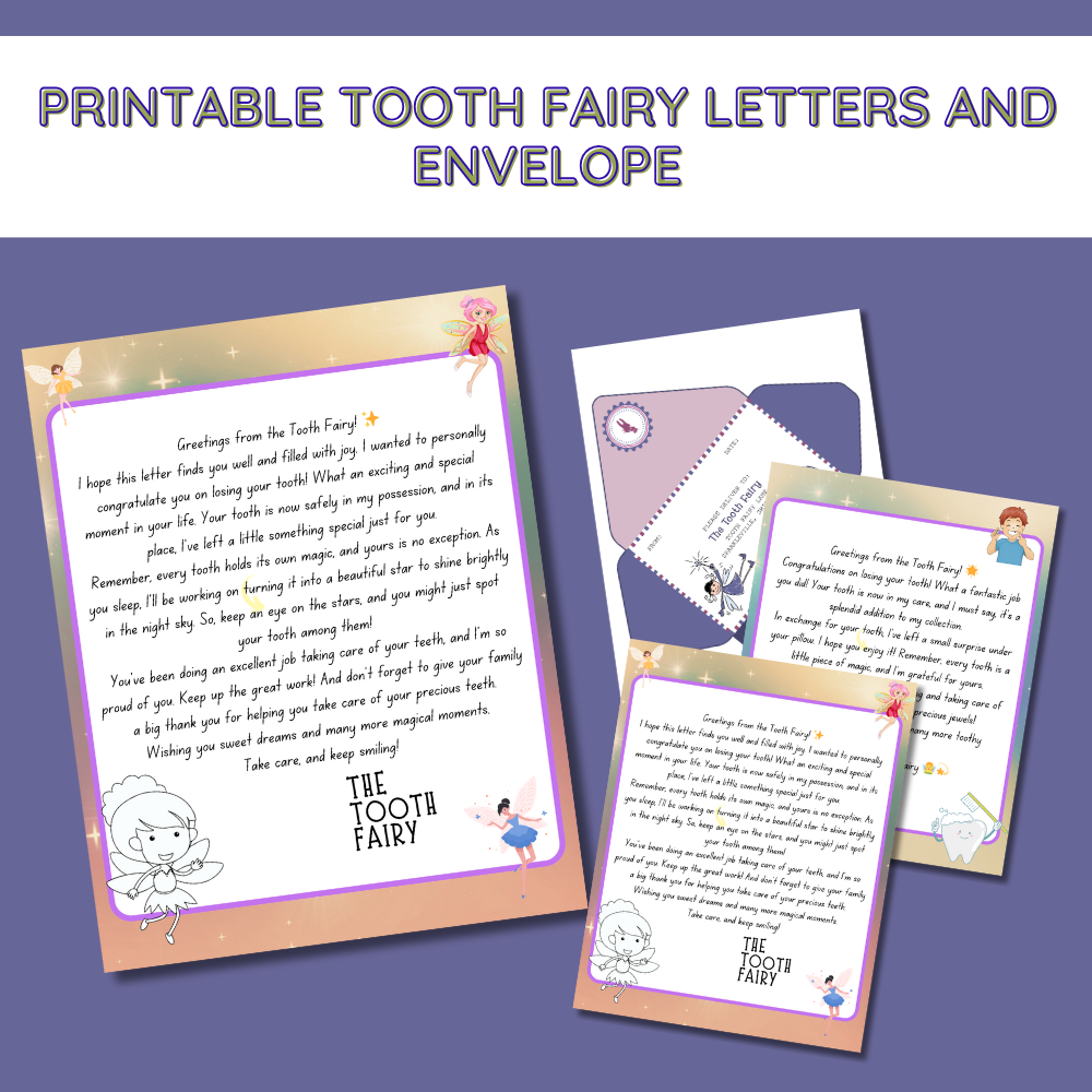 Free Printable Tooth Fairy Letter and Envelope (3 Versions)