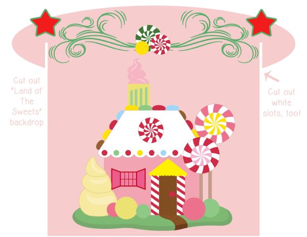 ballerina printable stage natucracker craft with land of the sweets backdrop