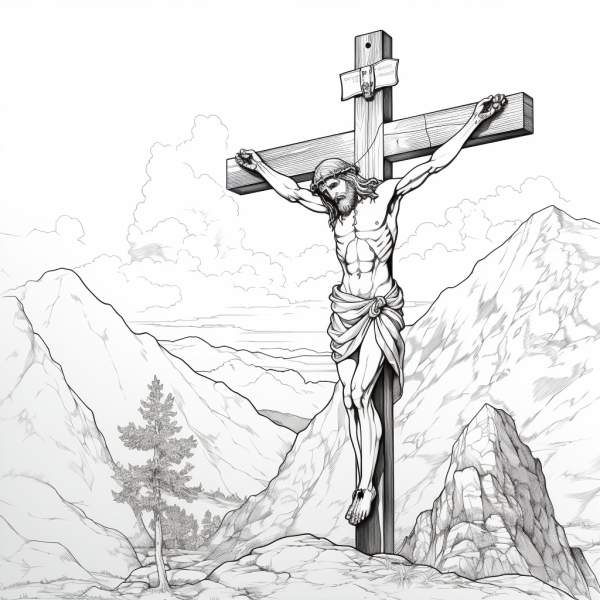 Jesus on the cross coloring pages