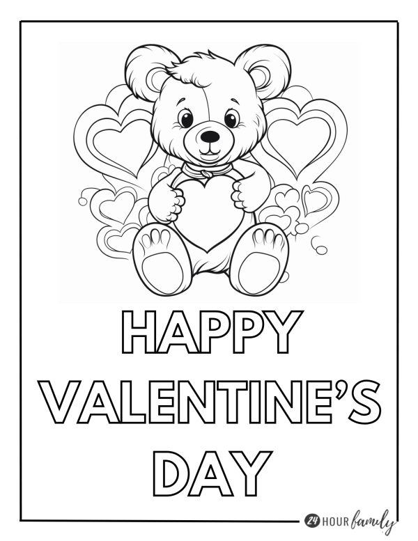 Happy Valentine's day coloring pages