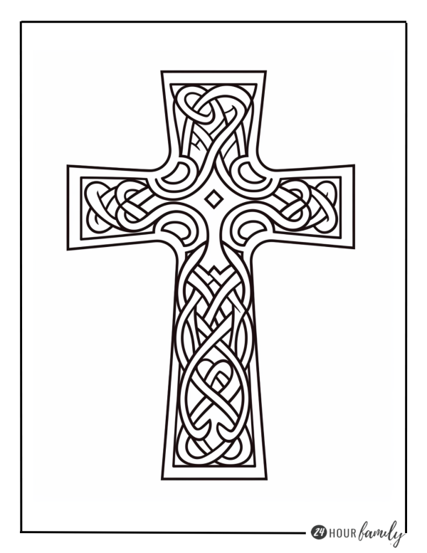 mandala cross coloriong pages for adults and teens children simple coloring page easy colouring page