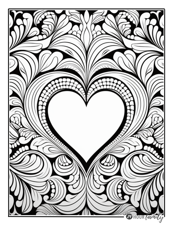 heart coloring pages with flowers in the sky coloring pages