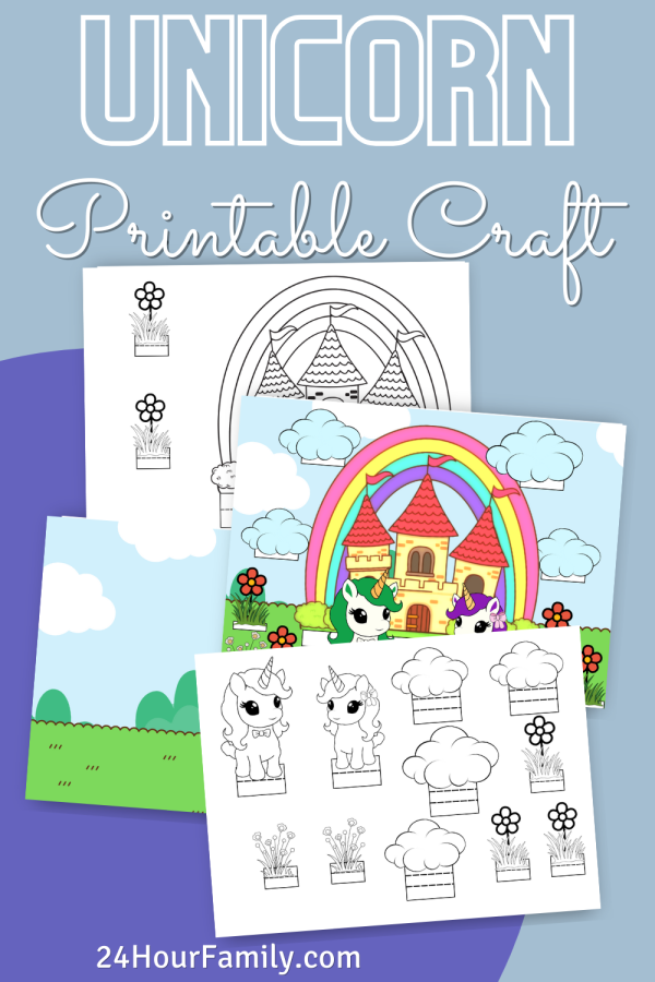 unicorn printable craft unicorn diorama craft for kids printable craft ideas coloring pages craft