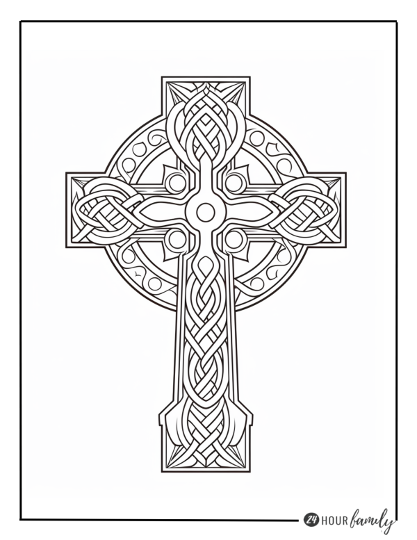detailed cross coloring page complex colouring sheets