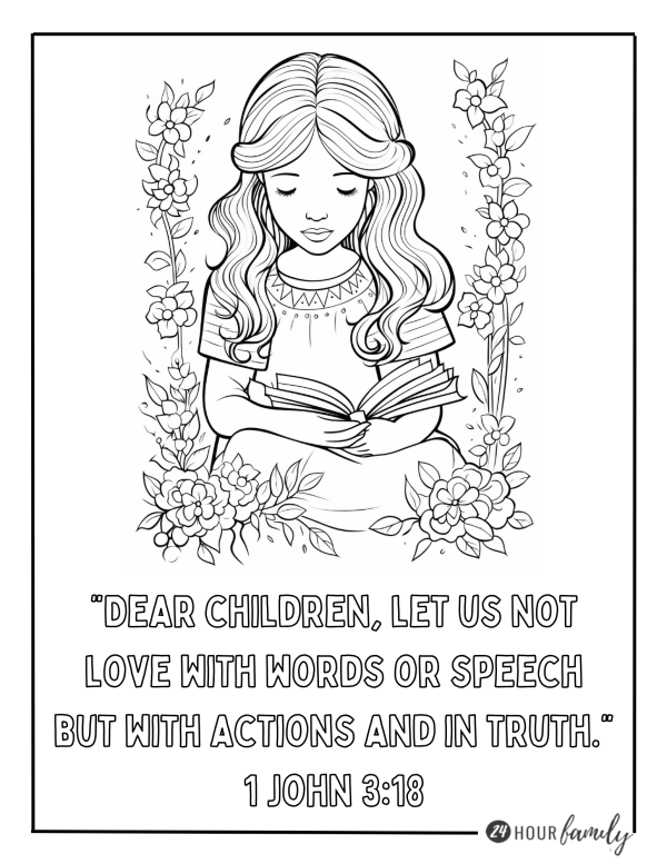 love with actions and in truth coloring page valentine's day, sunday school bible verses coloring sheets