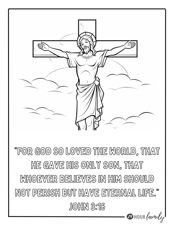 John 3:16 coloring pages 