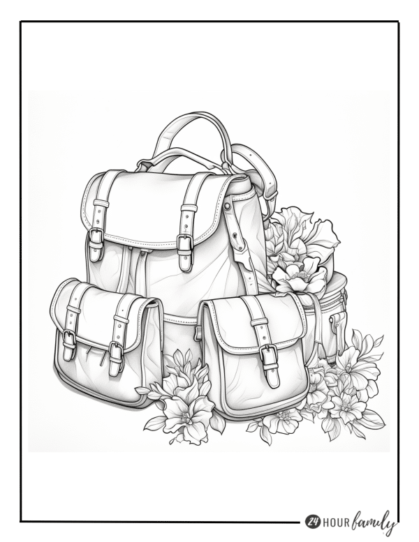vintage bags coloring sheet
