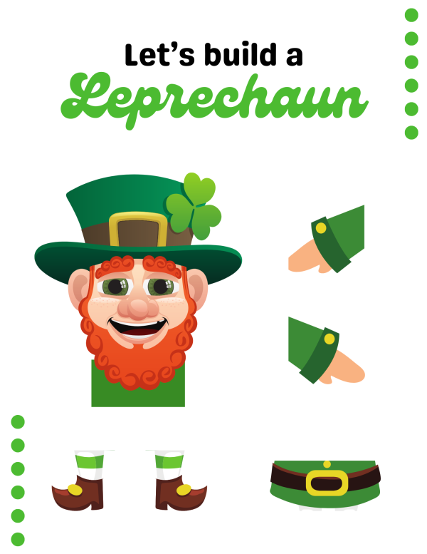 LEt's build a Leprechaun for St. Patricks day March 17th craft for kids St Patricks dayc crafts for kids