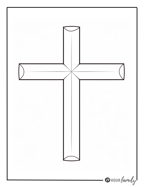 simple cross coloring pages for adults and kids Sunday School coloring pages Easter Coloring page 