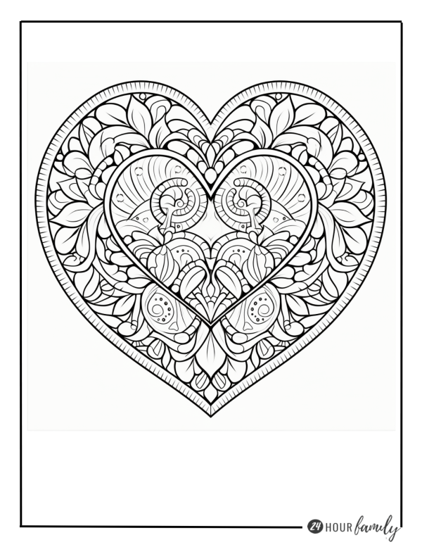 mandala hearts coloring pages detailed coloring pages of hearts