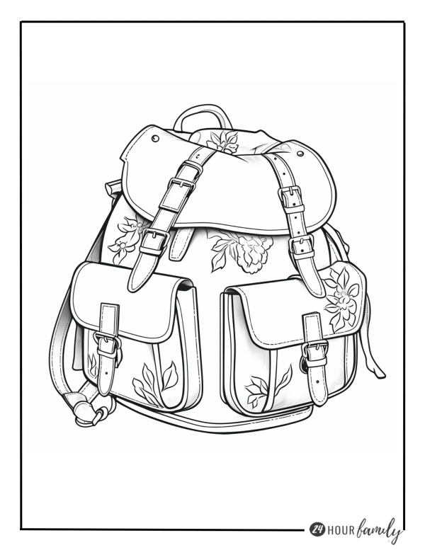 Book bag coloring page preppy book bag