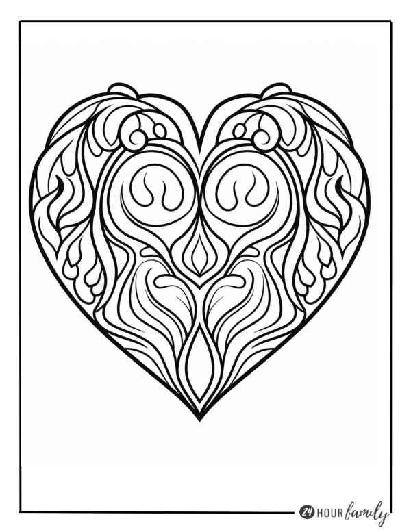 Valentine's day heart coloring pages