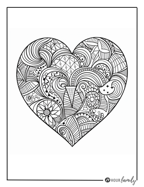 mandala hearts coloring pages detailed coloring pages of hearts