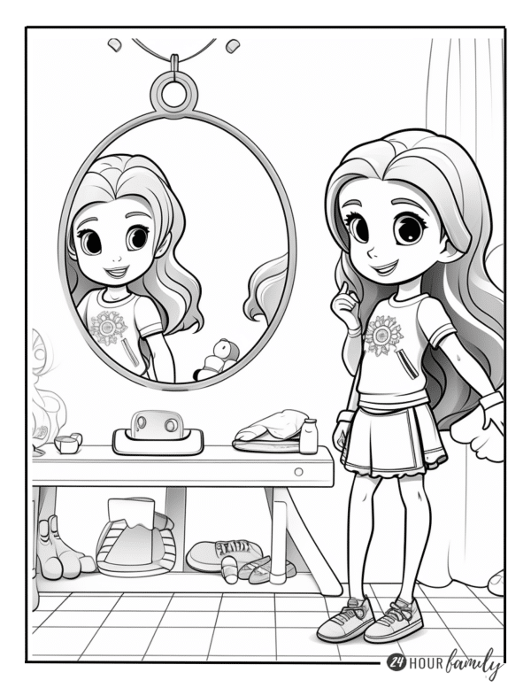 anime aesthetic preppy coloring pages for adults 