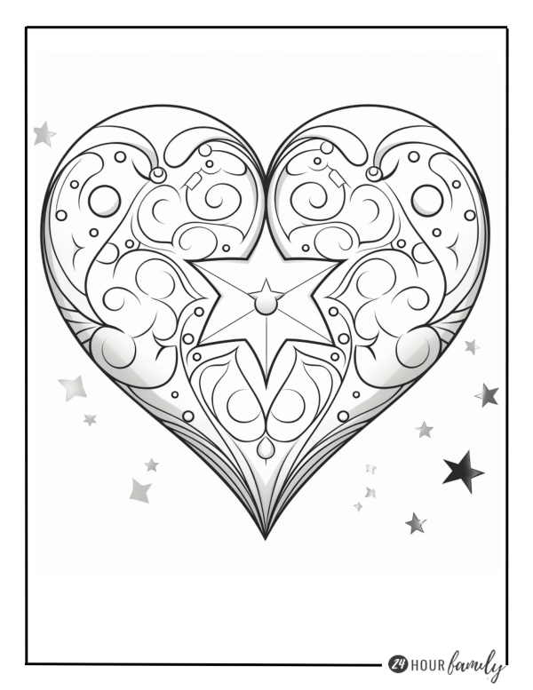 Valentine's day heart coloring pages