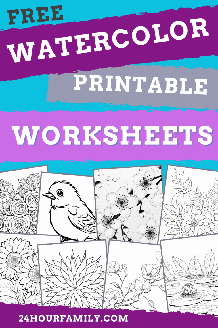 15 Free Watercolor Templates Printables - 24hourfamily.com