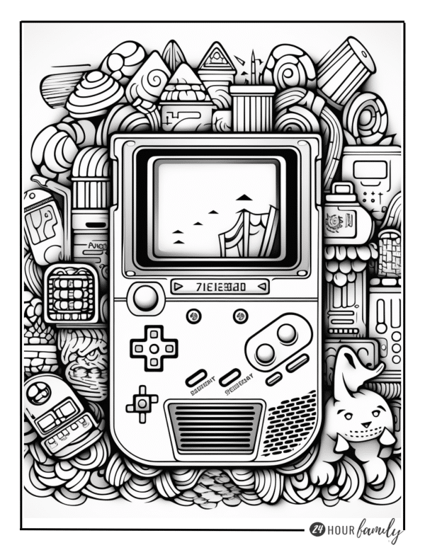 pac man vintage gaming system coloring pages