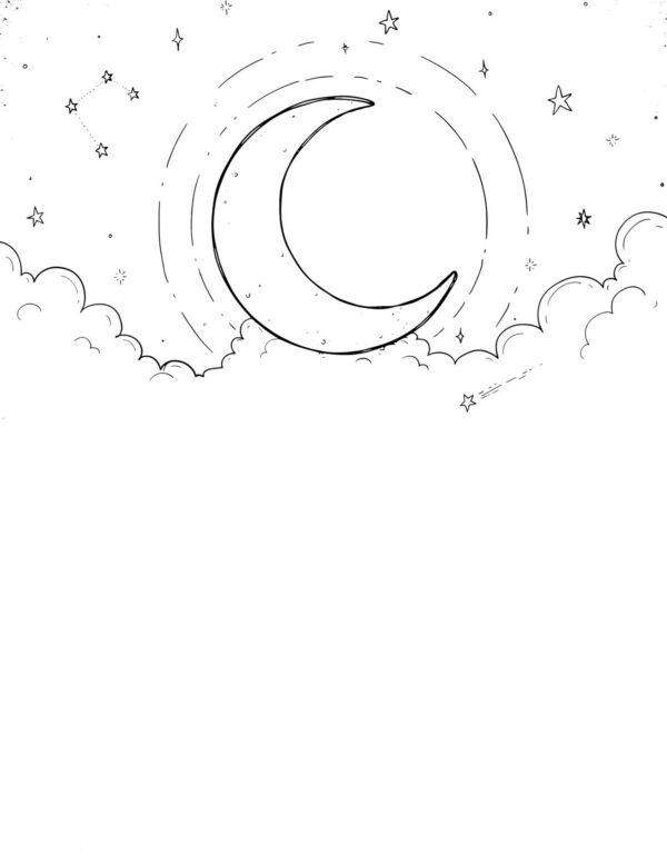 A dreamy celestial night scene perfect for practicing glowing light effects.
