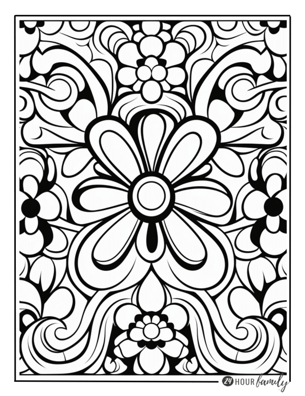 bright geometric coloring pages