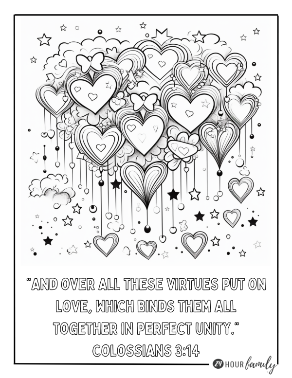love binds them all together in perfect unity bible verse coloring pages