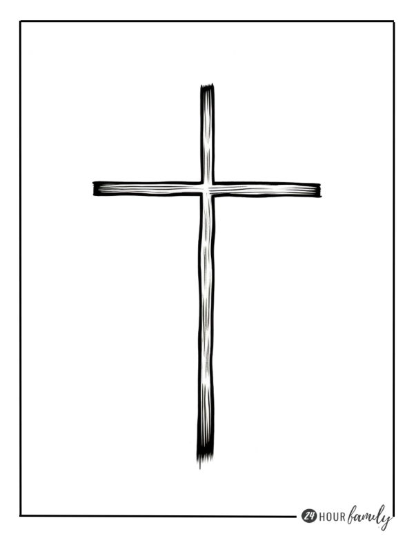 simple cross coloring pages for adults and kids Sunday School coloring pages wooden cross coloring page