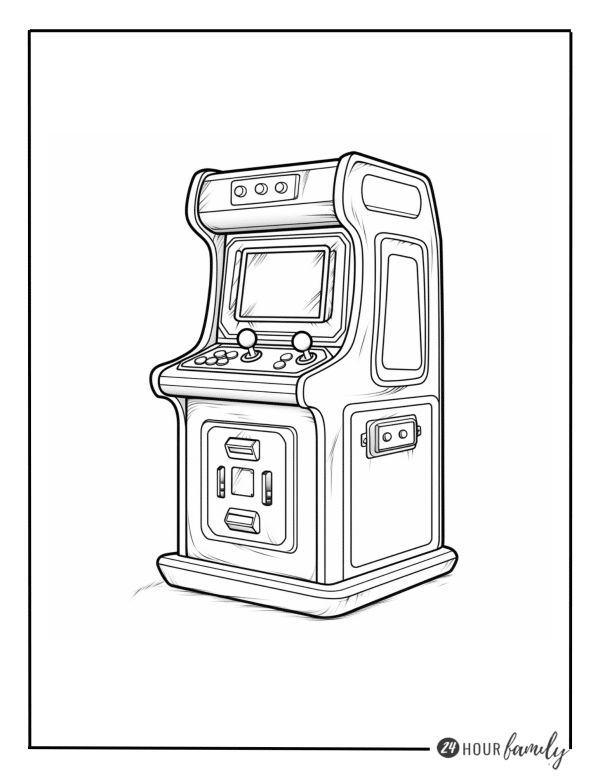 pac man vintage gaming system coloring pages
