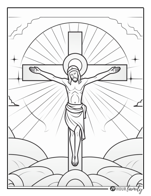 Jesus on a cross coloring page vacation bible school coloring pages jesus hanging on a cross colouring