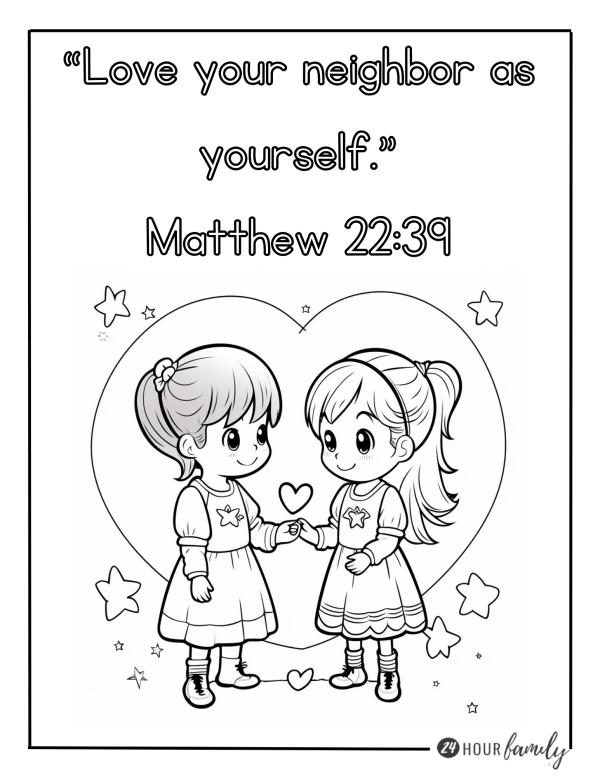 love your neighbor as yourself coloring pages