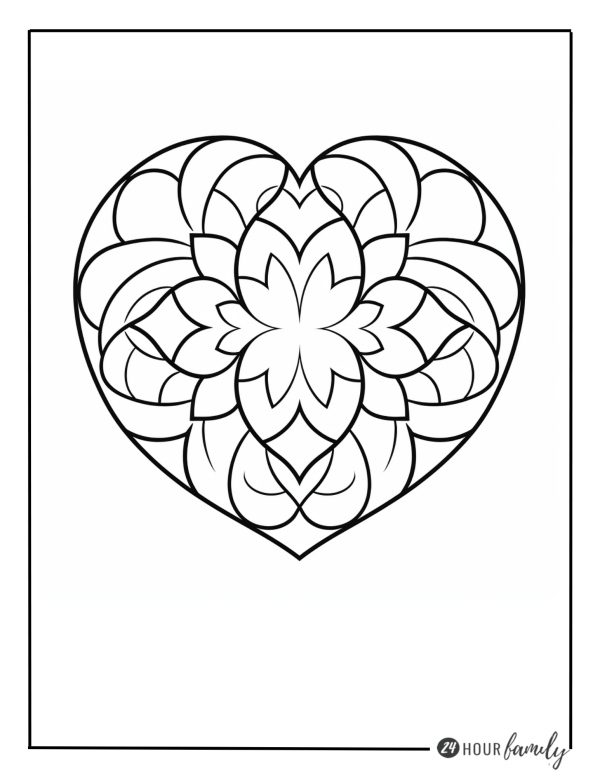heart coloring sheets for adults and kids free coloring pages easy coloring sheets
