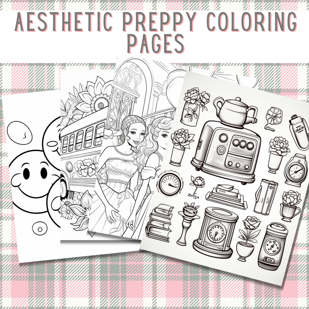 Aesthetic Preppy Coloring Pages