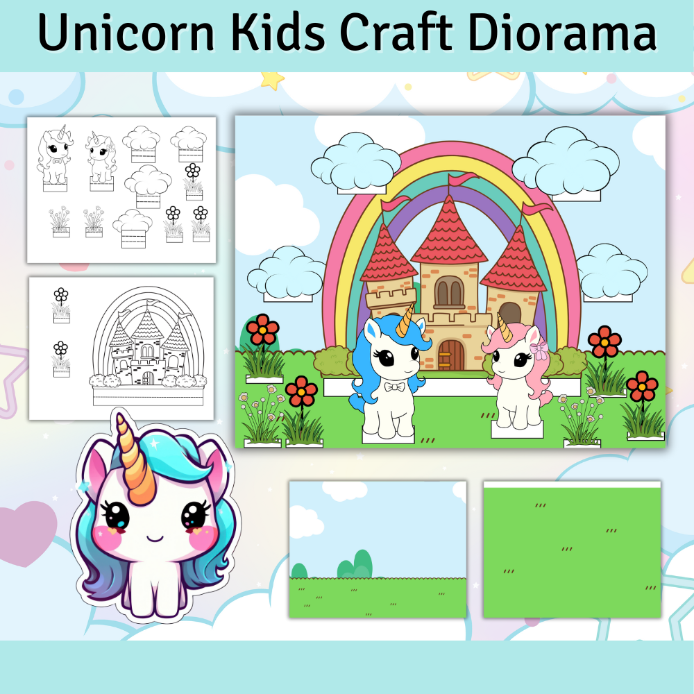 Free Printable Unicorn Diorama Craft
