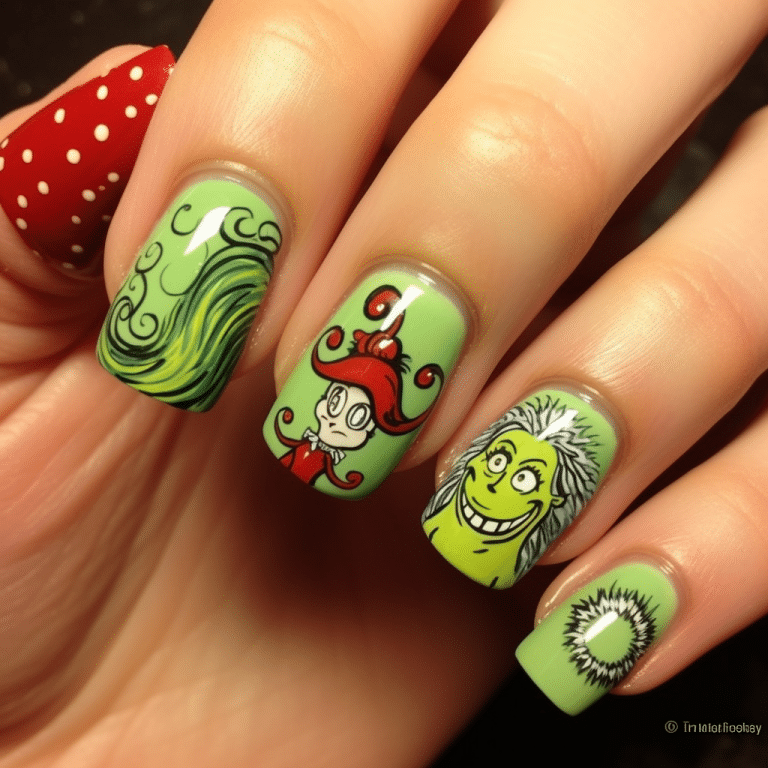 grinch nails designs ideas for christmas themed nails