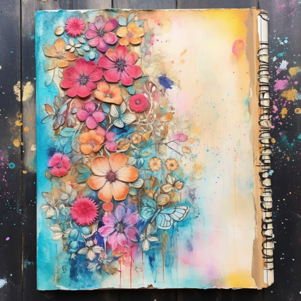 image of a journal with flowers bible journaling art journaling scripture journaling
