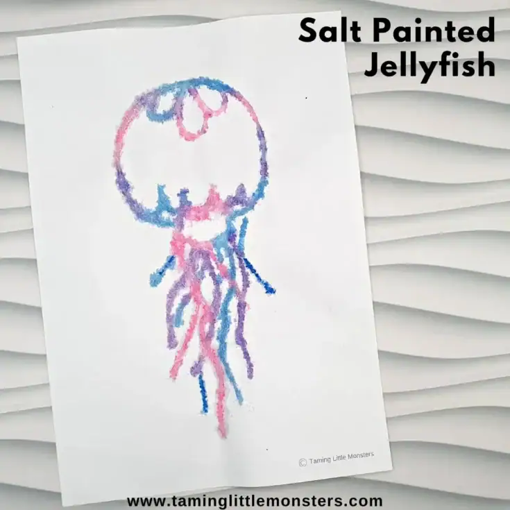 Image for Easy Jellyfish Salt Painting for Kids (Free Printable)
