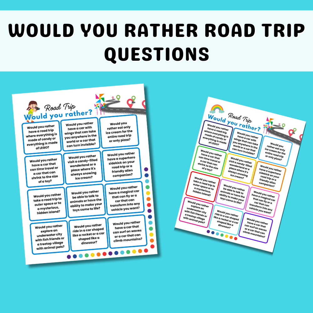 Road Trip Would You Rather Questions (Free Printable)