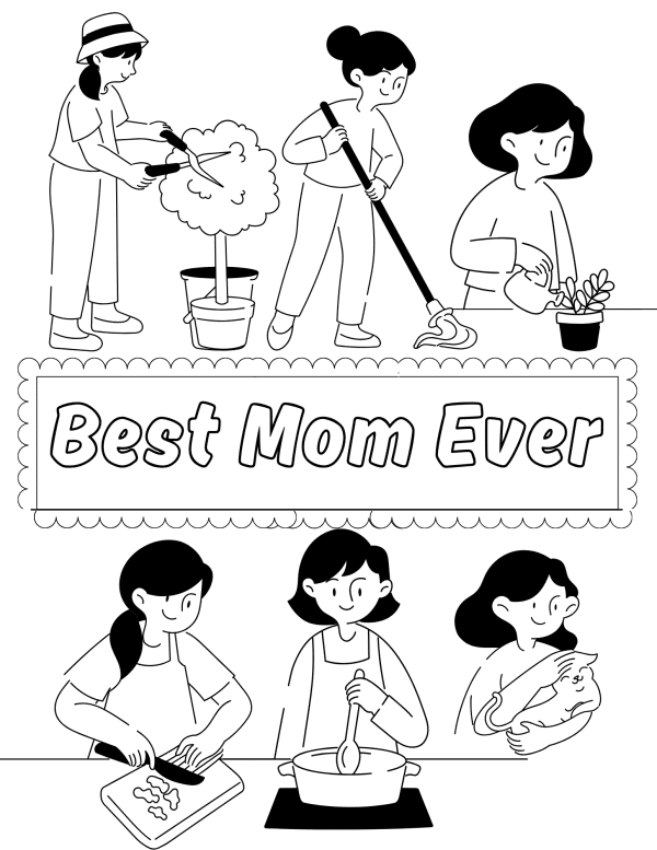 mom coloring pages mother's day