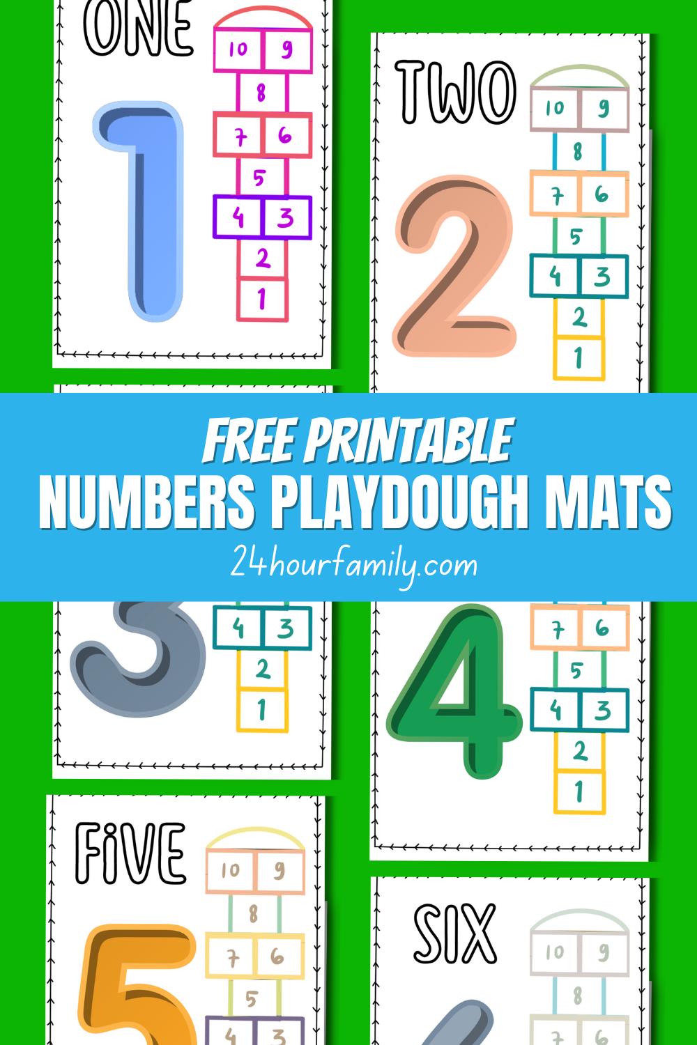 Free Printable Number Playdough Mats